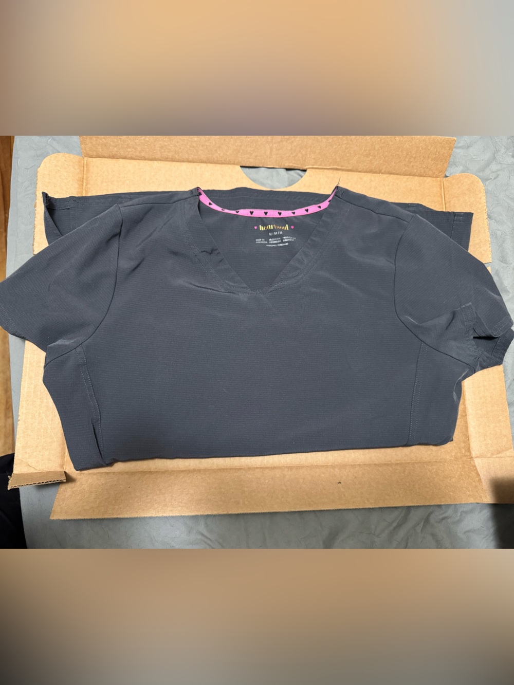 HeartSoul Gray Scrub Top